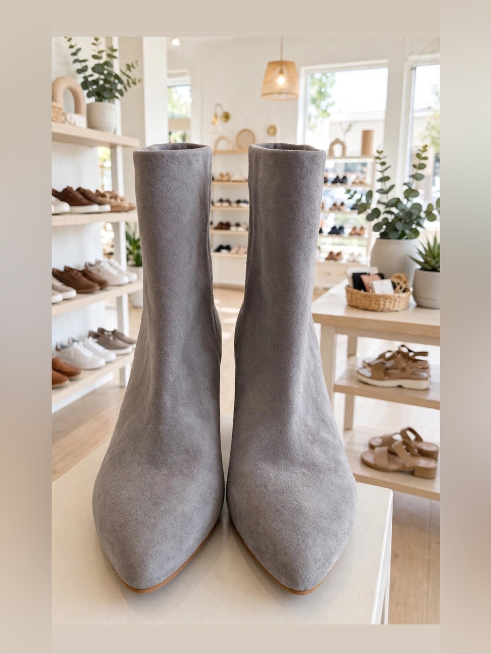 Dolce Vita Women's Gray Suede Pointed Toe Ankle Boots